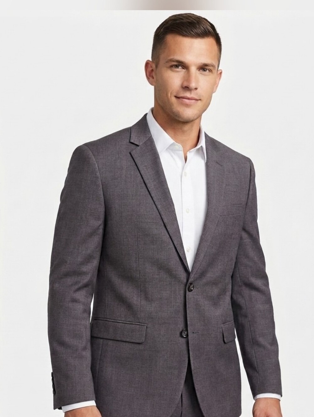 SOUL OF LONDON Two button Notch lapel Men's Slim fit Blazer In Gray Sz 46R